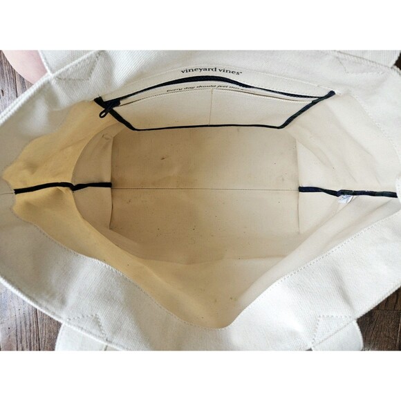 Vineyard Vines Martha's Vineyard Deep Bay Gingham Canvas Tote Bag - Picture 5 of 10